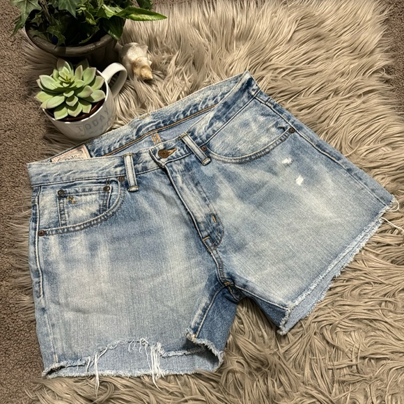 EUC RL Polo Crosby Short Denim Cutoff Shorts-Sz 26-77% Cotton-Raw Hem-Distressed - Picture 2 of 16
